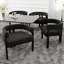 Fauteuil de salle à manger ergonomique noir avec siège rembourré, capacité de 300 livres, siège moderne de l 22,05 po x P 18,90 po-1353995145-1353995146