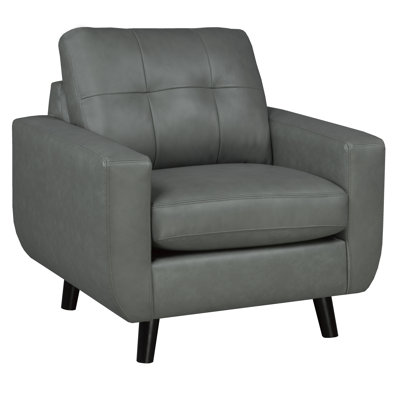 Fauteuil en cuir fleur 37 po Lathrop
