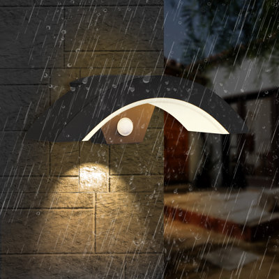Charels Modern Lantern Dusk to Down LED Wall Sconce Lighting with Motion Sensor