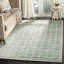 Geometric Hand-Knotted Wool/Silk Area Rug in Green/Beige-10493120