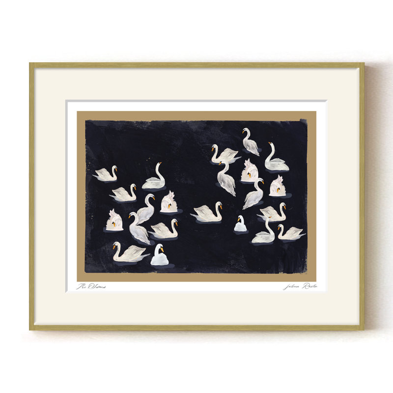 The Swans, 24" H x  32" W, Gold