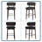 Set of 4 Bar Stools with Backs - 26 Inch Counter Height Kitchen Stools with Wood Legs, Modern Upholstered Chairs for Kitchen Island & Dining, Gray-637298283-637298281
