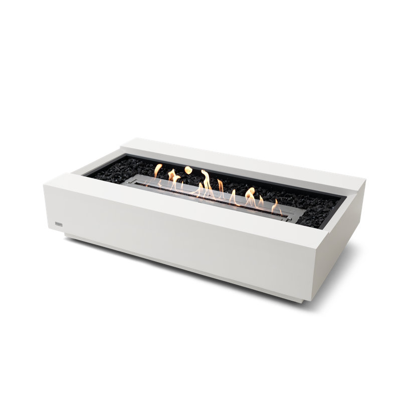 Foyer en pierre Wharf, H 12 po x l 50 po x P 30 po, Brûleur bioéthanol, OS (blanc)