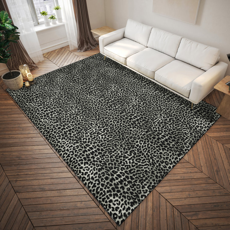 Abuaber Chenille Washable Animal Print Indoor / Outdoor Rug