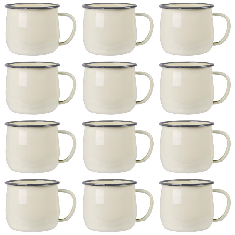 Enamelware Camping Mug, 12, Grey