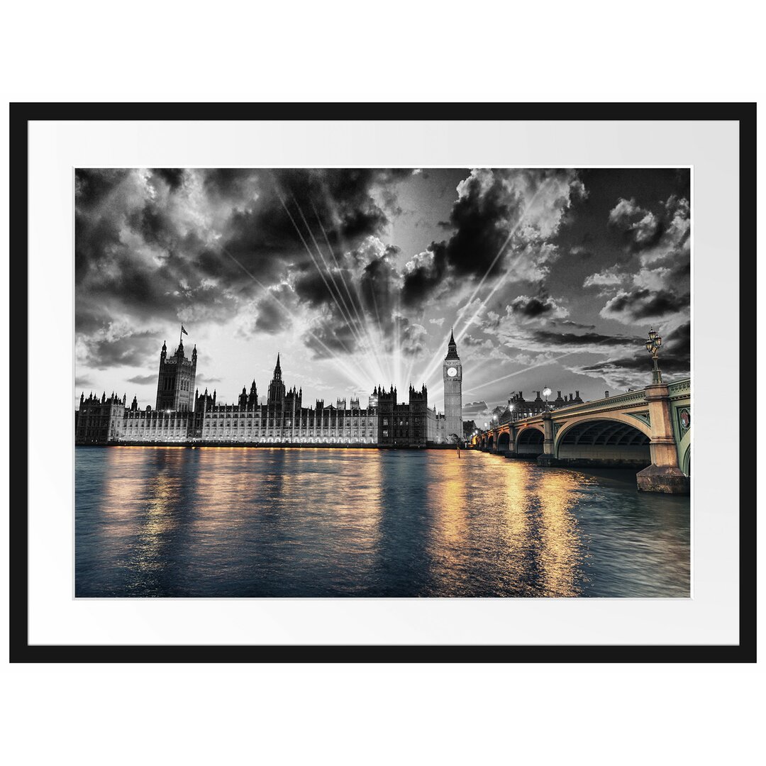 Gerahmtes Poster Westminster Abbey mit Big Ben