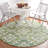 Arieah Damask Handmade Tufted Wool Green/White Area Rug-1422635394