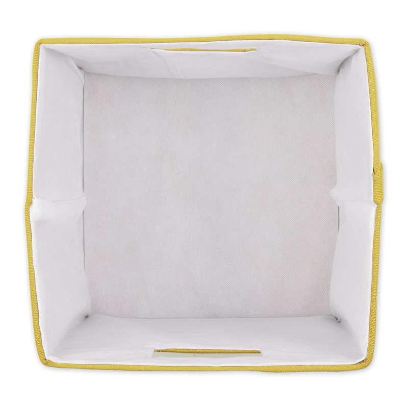 Cube ou bac en tissu, H 12,9 po x l 12,9 po x P 12,9 po, Jaune