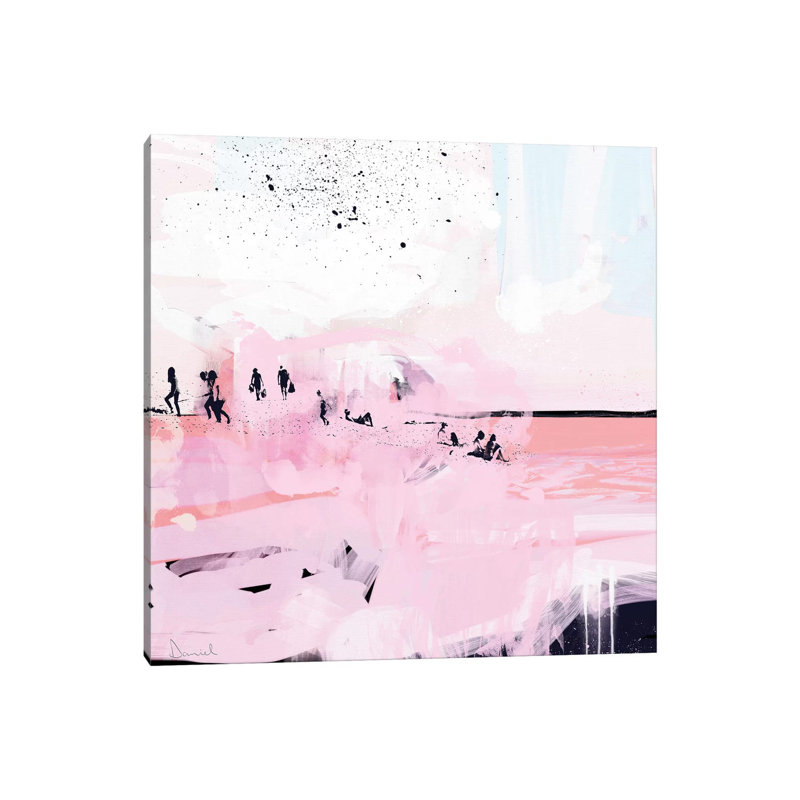 Peach Beach by Dan Hobday - Wrapped Canvas Painting, 45.72 cm H x 45.72 cm W x 3.175 cm D