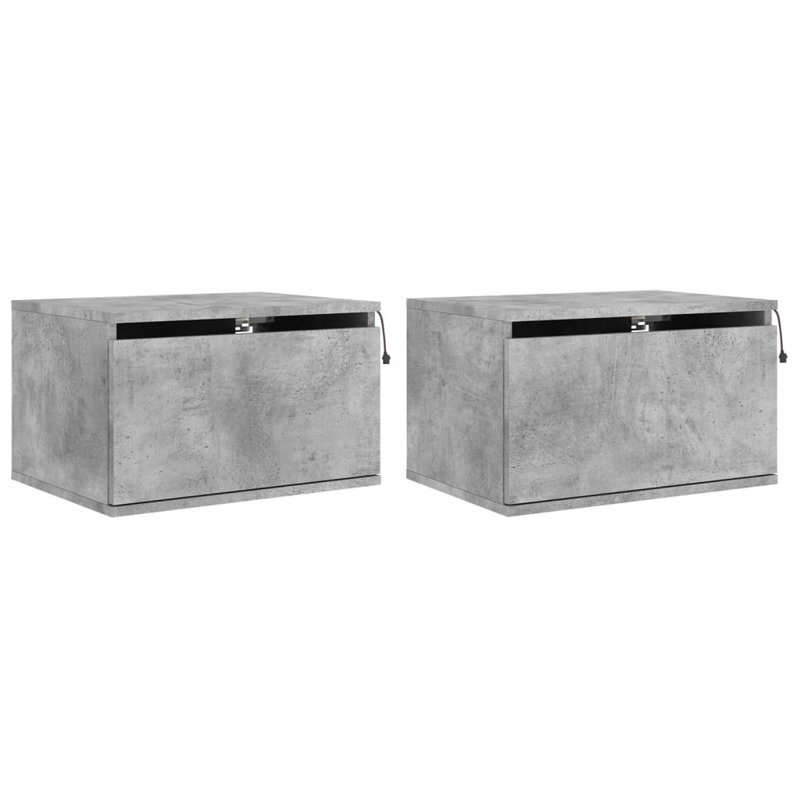 Brayle 50cm W Bedside Table, Concrete Grey