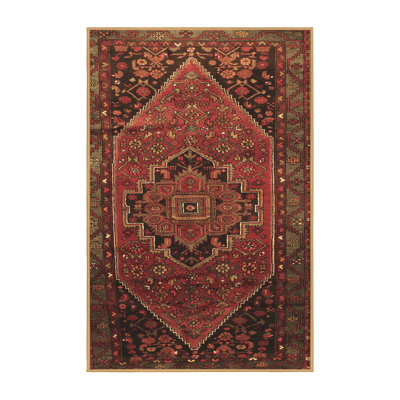 Tapis oriental brun / rouge tissé à la machine Kaitlin-Rose