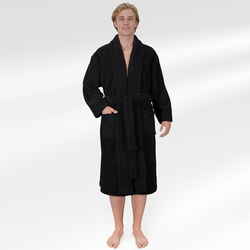 Peignoirs turcs, robes en molleton doux et absorbant doux, TG, Noir