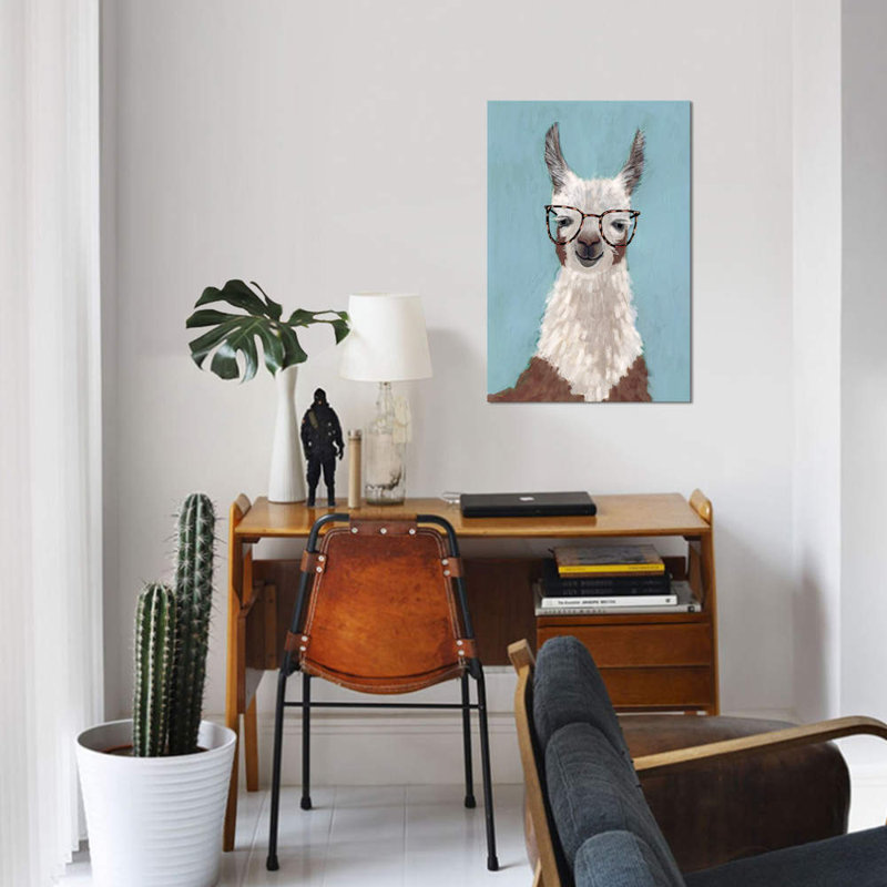 « llama spec i », art sur toile, H 12 po x l 8 po x P 0,75 po, Toile tendue, Pas de tapis