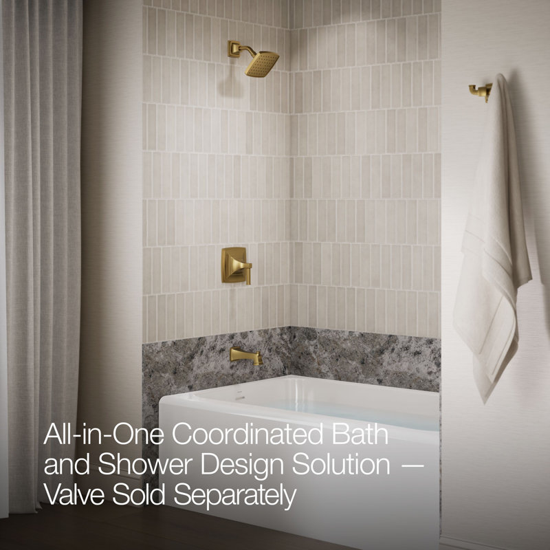 Riff Bath and Shower Faucet Trim, Vibrant Brushed Moderne Brass