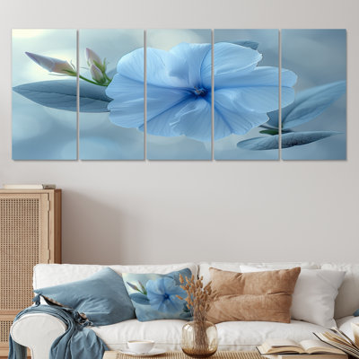 Blue Crystal Morning Glory Flowers Photo III - Morning Glory Canvas Art Set