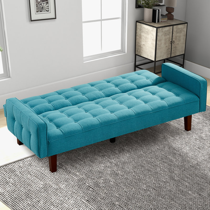Canapé-lit convertible en futon 73,62 po Montevia, Lin bleu