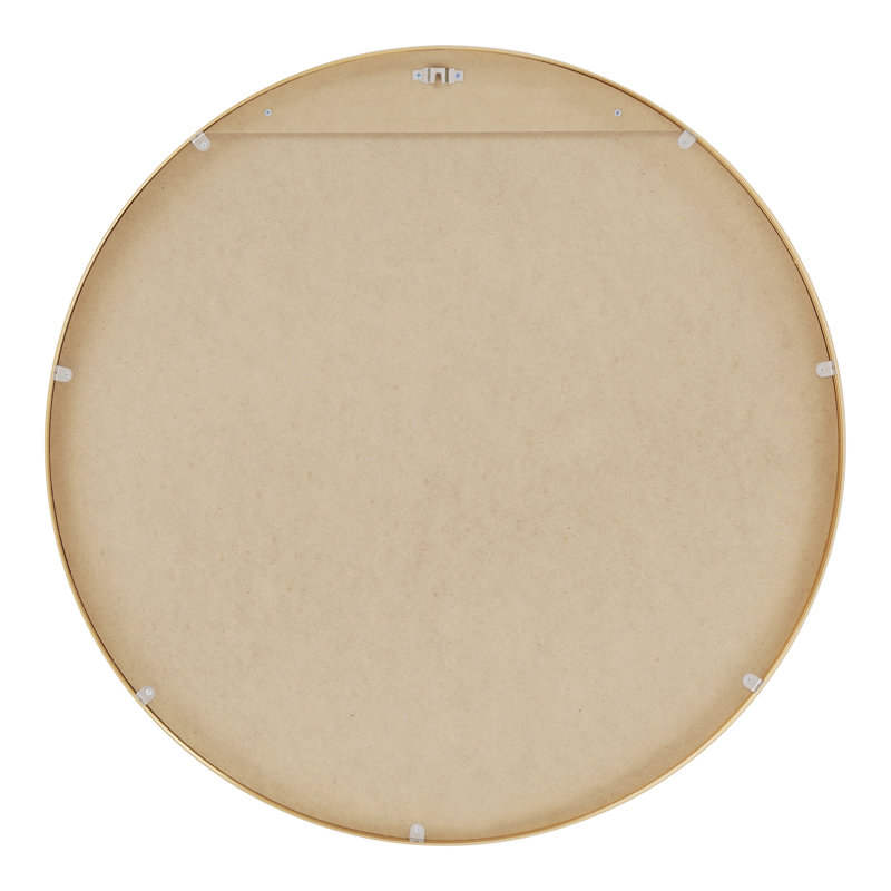 Jessica Round Metal Accent Wall Mirror, Gold, 60cm H x 60cm W x 2.8cm D