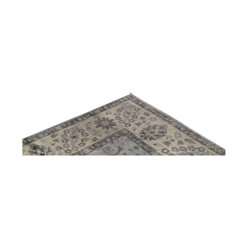 Tapis oriental gris / olive / bleu noué à la main Neo Villa