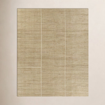 Natural Hand-Woven Striped Jute Rug