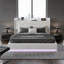 European Double & King Size Velvet Ottoman Bed With Surround LED Lights, Storage Frame With Charging Port, White-1472030394
