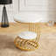 Table d'appoint à 2 niveaux en faux marbre avec tablette de rangement-1533718938