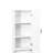 White Laundry Cabinet With Drawer And Storage Compartment Compact Functional Space