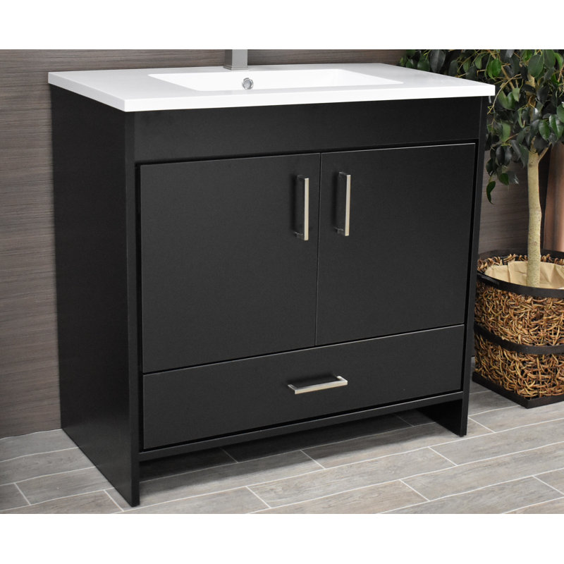 Ensemble de meuble-lavabo simple 36 po Ceravolo, Noir