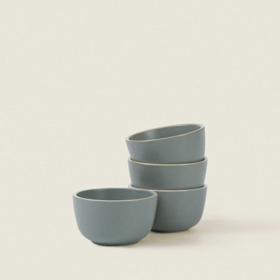 Matte Ceramic Small Bowls (Set of 4) - Sage Green