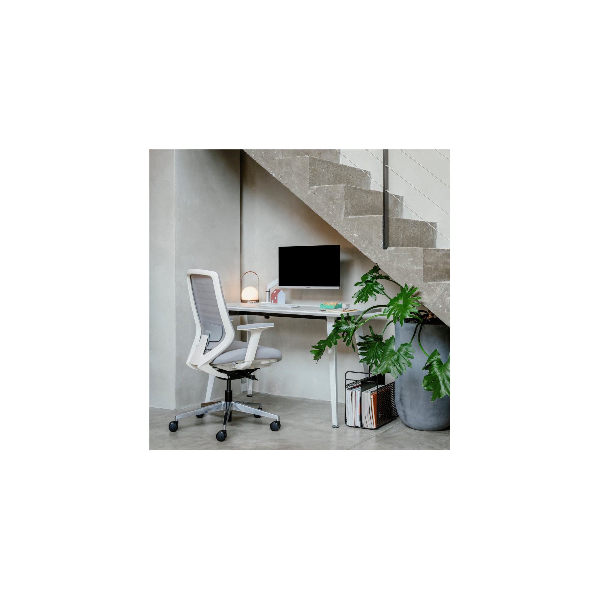 Office Desk, White, 30" H x 60" W x 30" D, White