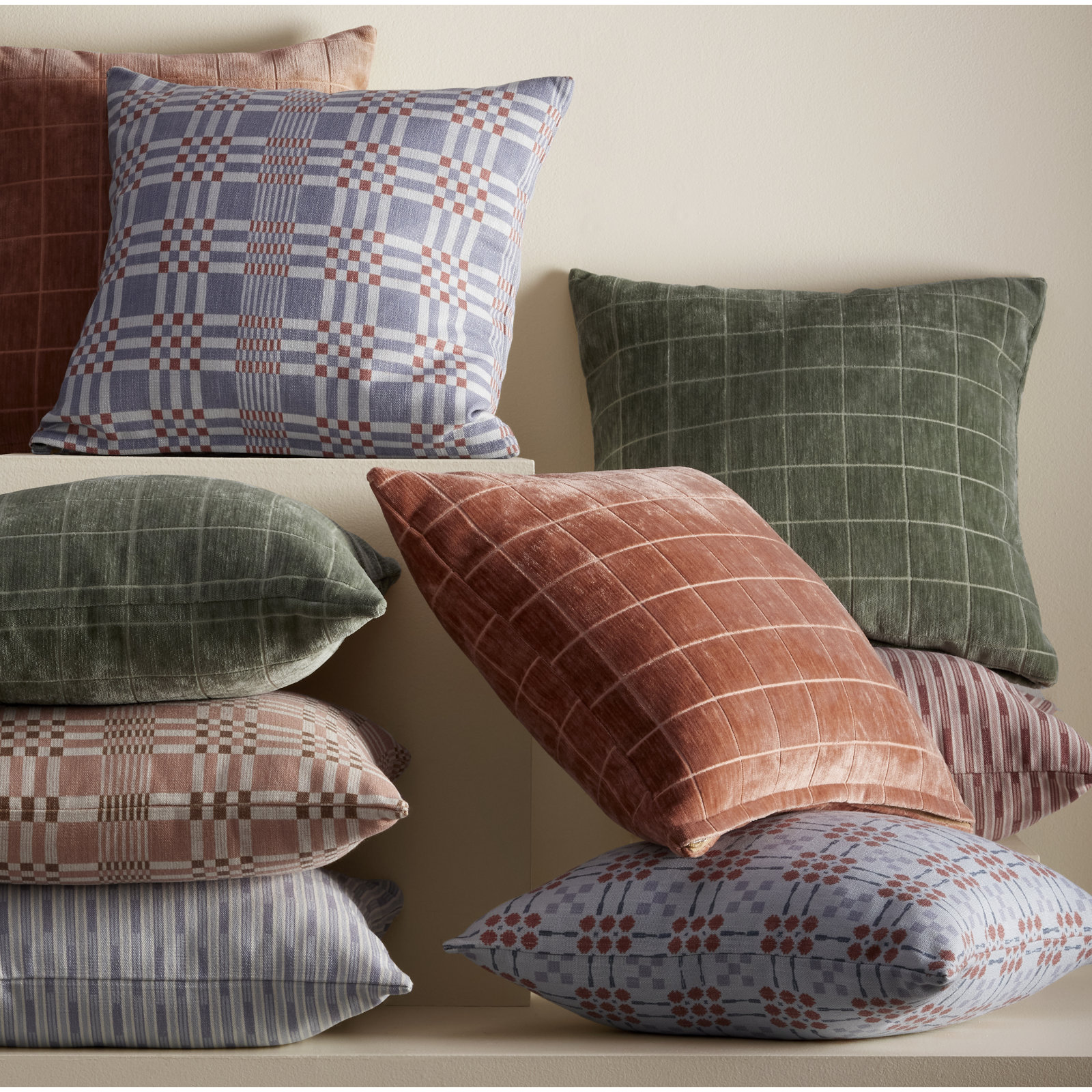 Benton Throw Pillow, Feather, Blue, Square 16"