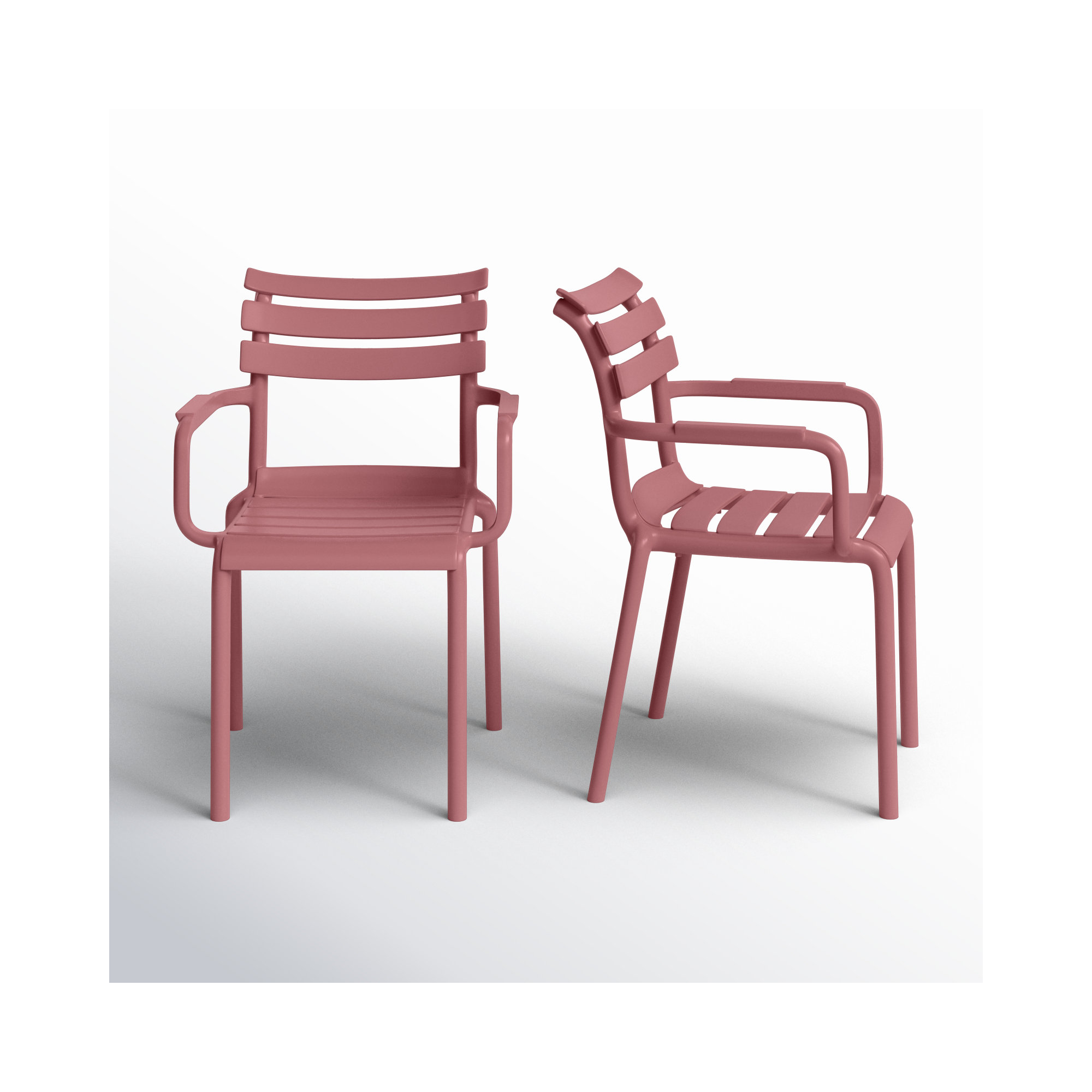 Aragons Stacking Patio Dining Armchair, Marsala