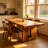 Rustic Rectangular Solid Wood Kitchen Dining Table-2012984250
