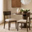 Ensemble de 2 chaises d'appoint Maly, coussin gris clair, dossier noir
