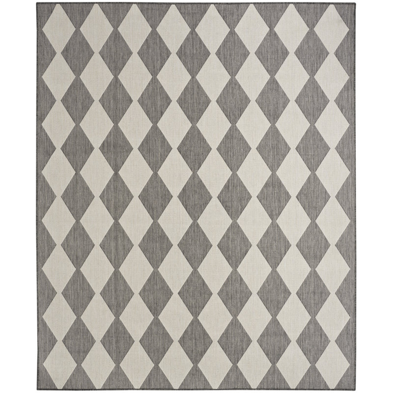 Positano Indoor/Outdoor Area Rug, Rectangle 6' x 9', Gray