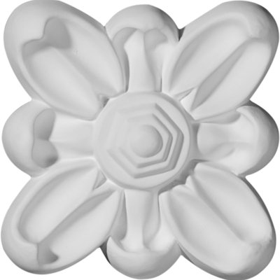 Emery 3.875'' H x 3.875'' W x 0.75'' D Urethane Rosette Applique