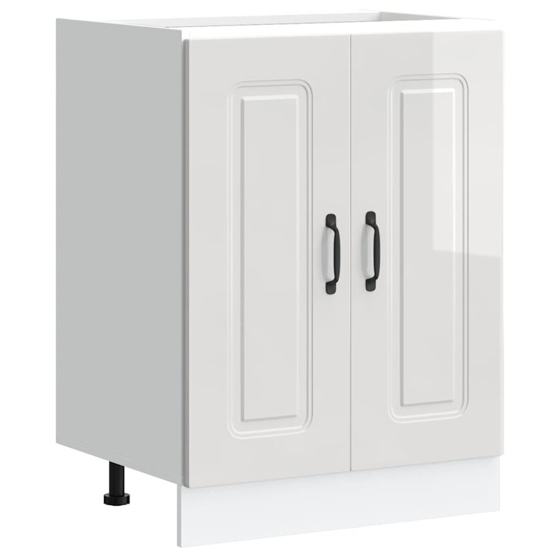 Sink Base Cabinet Kalmar 60X46x81.5 Cm Engineered Wood, High Gloss White