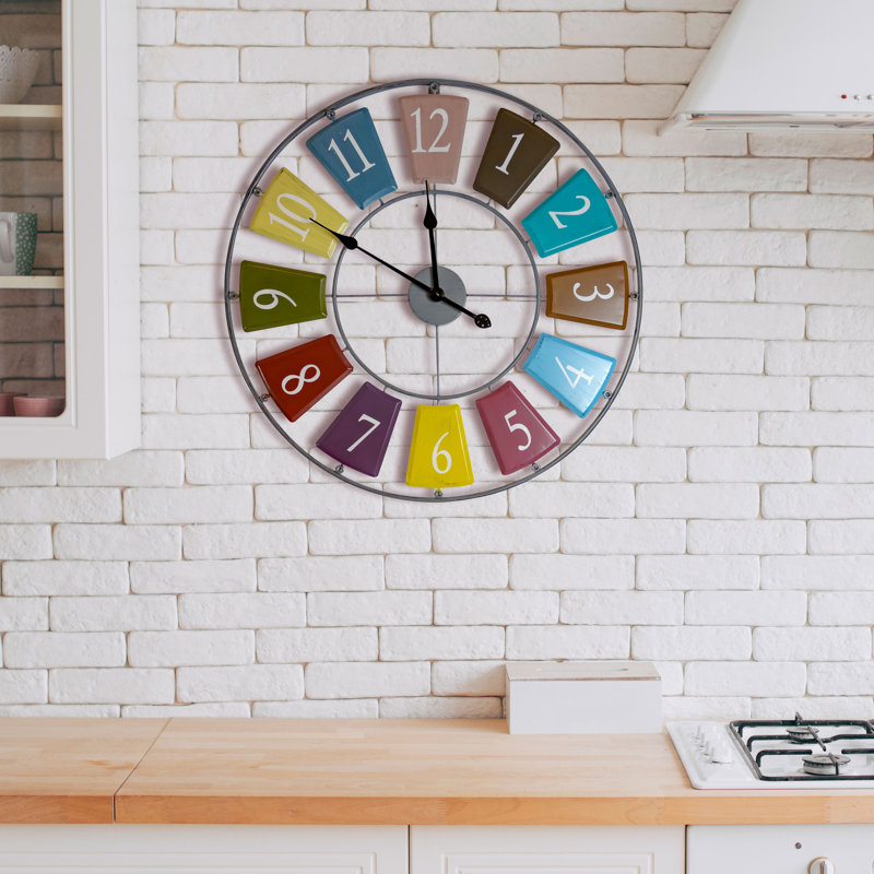 Chanice Candy Colourful Skeleton Oversized Wall Clock - 68 cm / 27 in, Silver