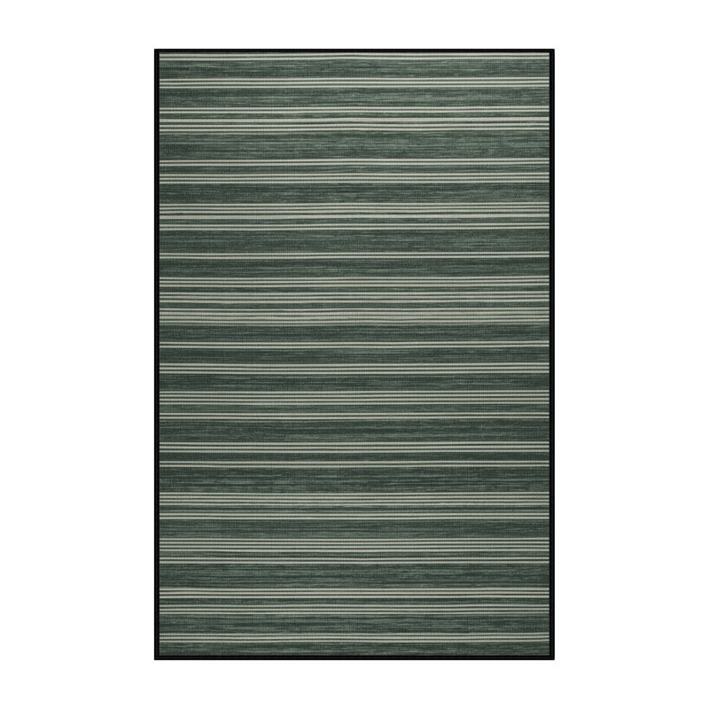 Machine Washable Horizontal Stripes Gray Area Rug, Runner 2' x 5'