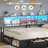 Corner Bed Frame Full Size With Bookcase Storage & Rgb Lights, Charging Station, Metal Daybed With 3 Drawers & 2 Open Cubbies, For  Small Space-117562242-117562243