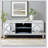 Mirrored TV Stand Mirror Doors with Open Storage