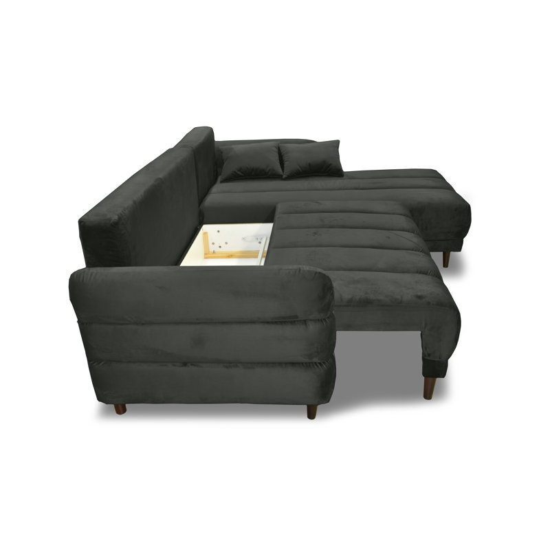 Casas 5 Seater Sofa Bed, Right Hand Facing, Black, Black