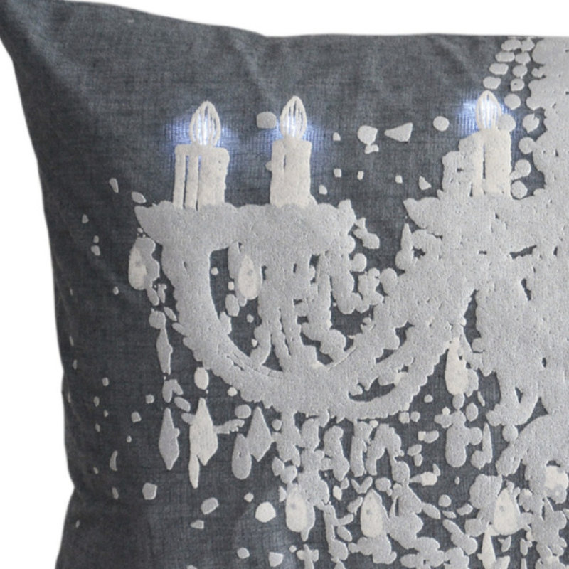Housse de coussin rectangulaire en polyester , Gris / blanc
