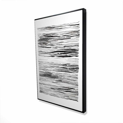 Gray Grooves - Abstract Shapes Framed Canvas for Home Decor
