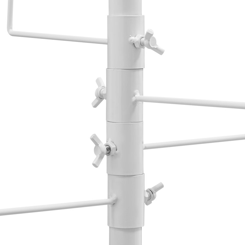 Metal Hat Storage Display Stand With 5 Wheels, 30, White