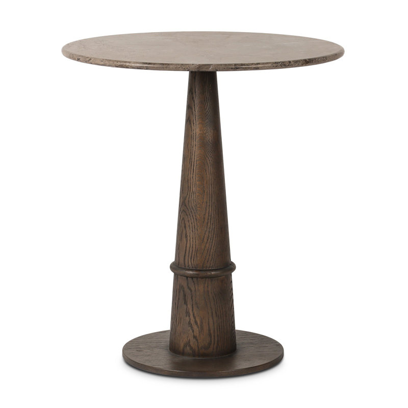 Table de salle à manger Beverly, Marbre gris chaud / chêne brun, H 30 po x L 32 po x l 32 po