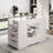 Closet Island With 12 Drawers, Wardrobe Armoire Island with Glass Top and Display Shelves, White-869953757