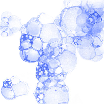«Leetta Bubble Square Blue I on Canvas» par Kelsey Wilson, reproduction
