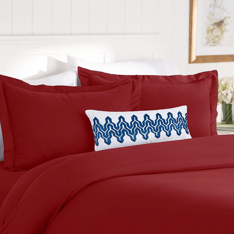 Polyester Percale Duvet Cover, Twin Duvet Cover + 1 Standard Sham, Burgundy