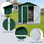 Abri de rangement extérieur pour toit Apex 4 pi x 6 pi vert + blanc-119352457