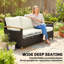 192cm Wide Straight Steel Patio Sofa-1229495339